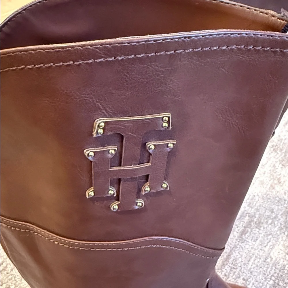 Tommy Hilfiger Womens Brown Knee High Riding Boots Size 8M